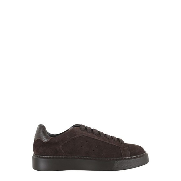 Doucals Suede Brown Sneakers With Garnet Leather Accents - NWT